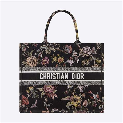 dior book tote black floral|Dior Book Tote personalized.